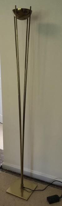 Mid C Polished Brass Cauldron Torchiere Floor Lamp (1 of 3)