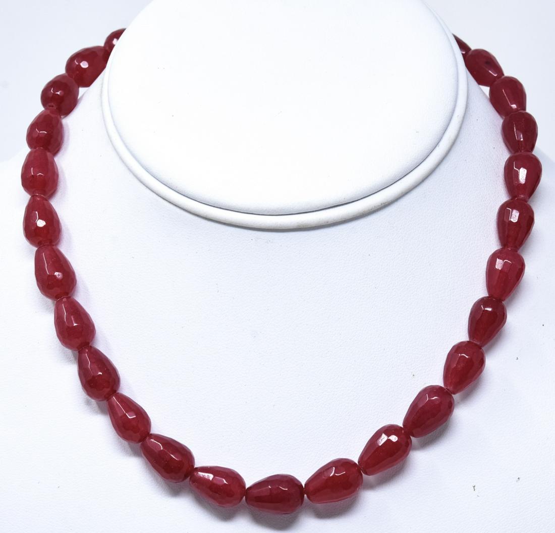 14kt Yellow Gold & 185 Carat Ruby Bead Necklace (1 of 5)