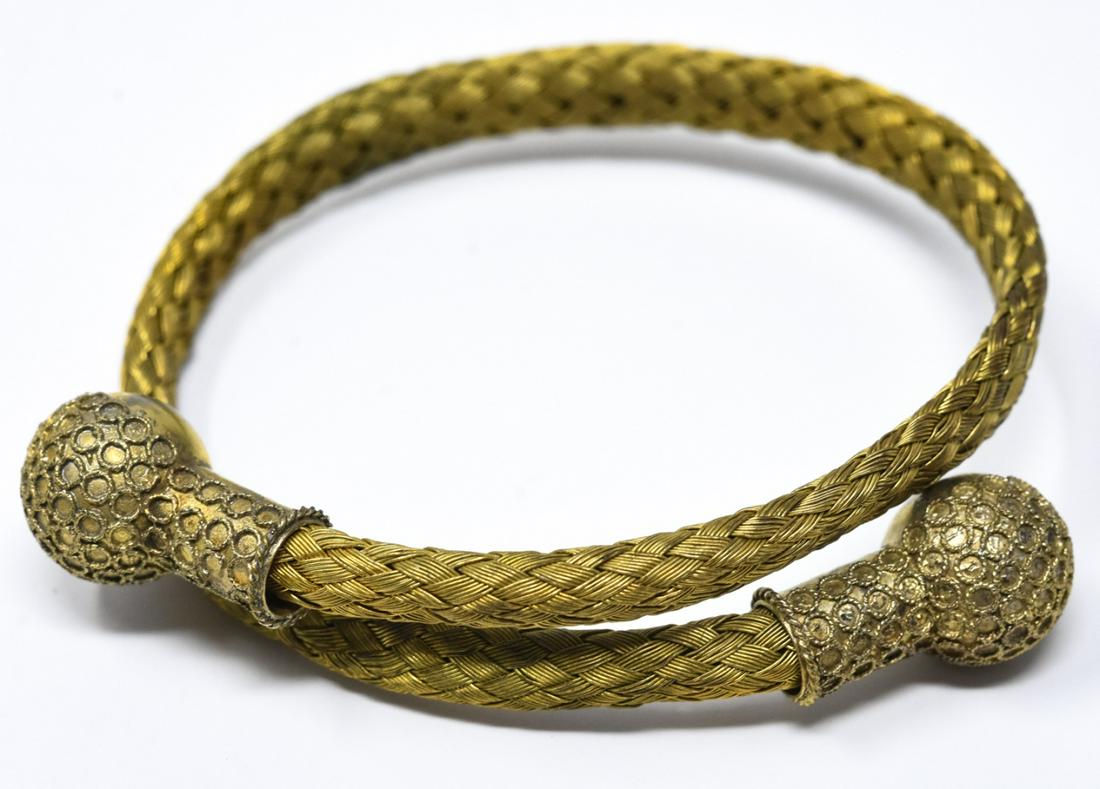 Antique 19th C Woven Gold Filled Bypass Bracelet (1 of 7)