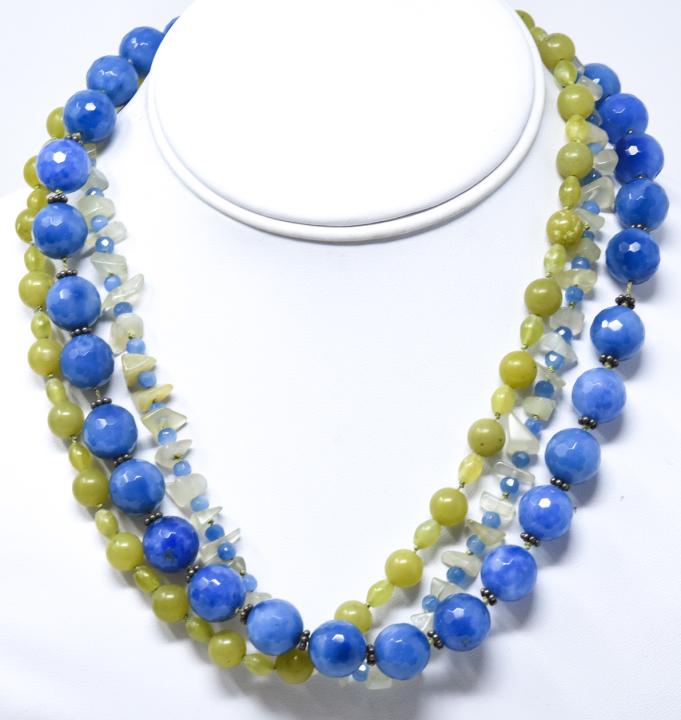 Handmade Sterling, Jade & Hardstone Necklace (1 of 6)