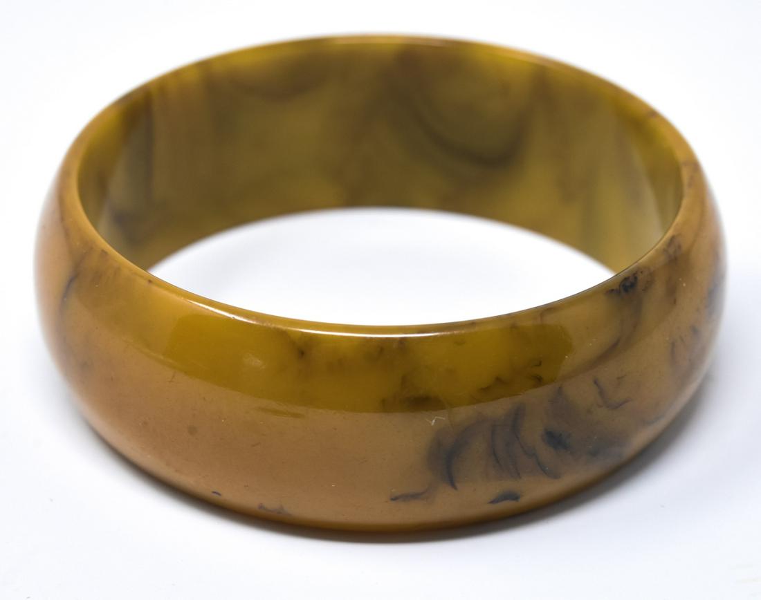 Vintage Wide Butterscotch Amber Bakelite Bracelet (1 of 6)