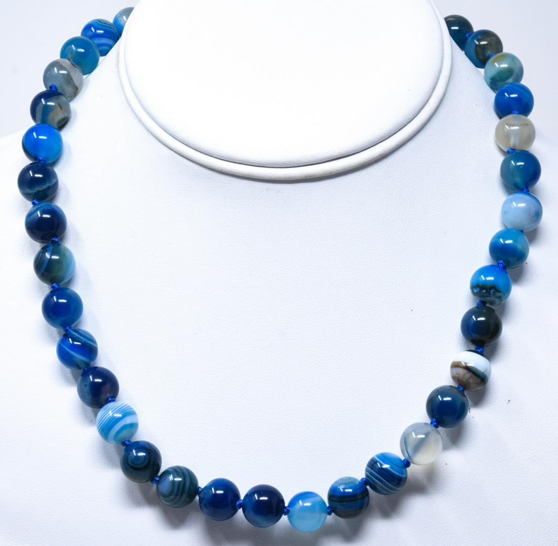 Specimen Agate Bead Hand Knotted Necklace (1 of 5)