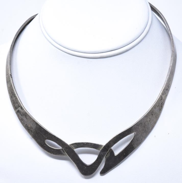 Heavy Handmade Mexican Sterling Collar Necklace (1 of 5)
