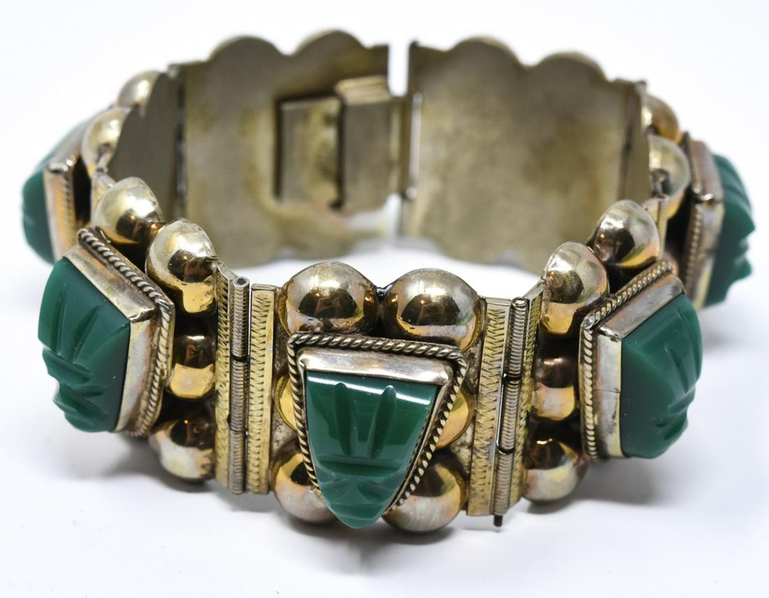 Mexico Gilt Wash Sterling Chunky Panel Bracelet (1 of 5)