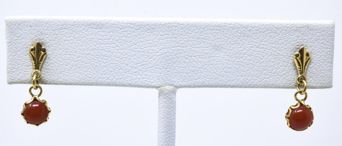 14kt Yellow Gold & Coral Earrings (1 of 4)