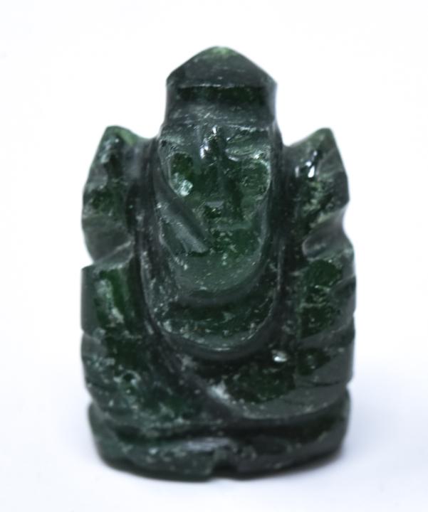 Hand Carved Emerald Miniature Ganesh Statue (1 of 5)
