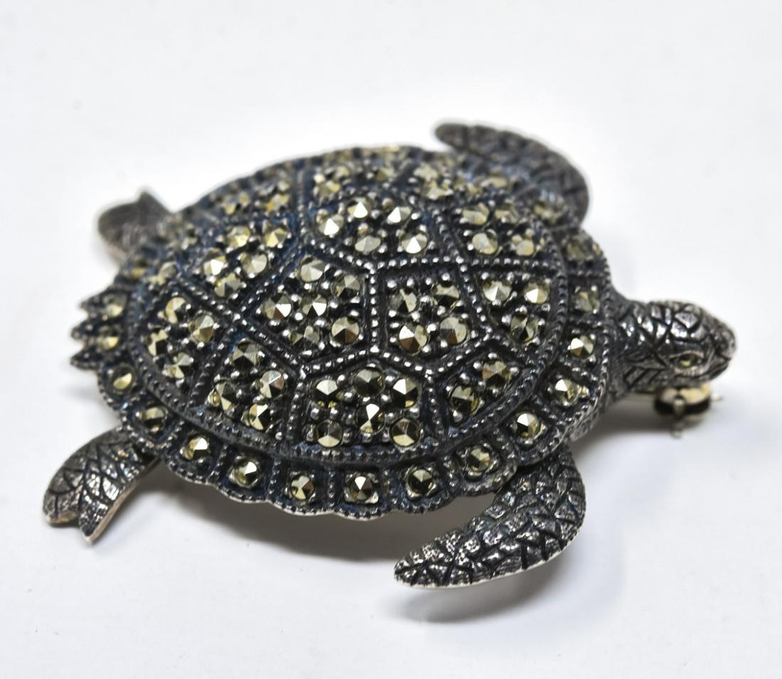 Judith Jack Sterling Silver & Marcasite Turtle Pin (1 of 6)