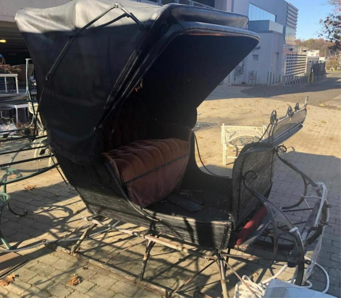 Antique 19th C Wrought Iron & Wood Carriage (1 of 6)