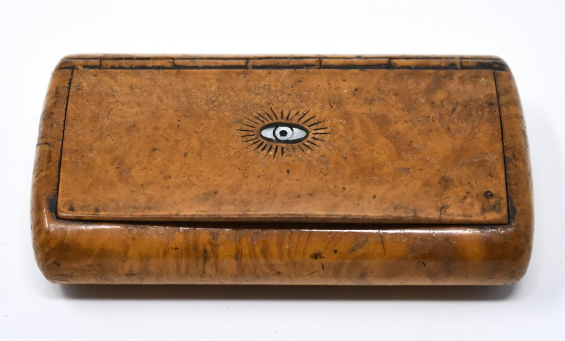 Antique Folk Art Evil Eye Burled Wood Card Case (1 of 6)