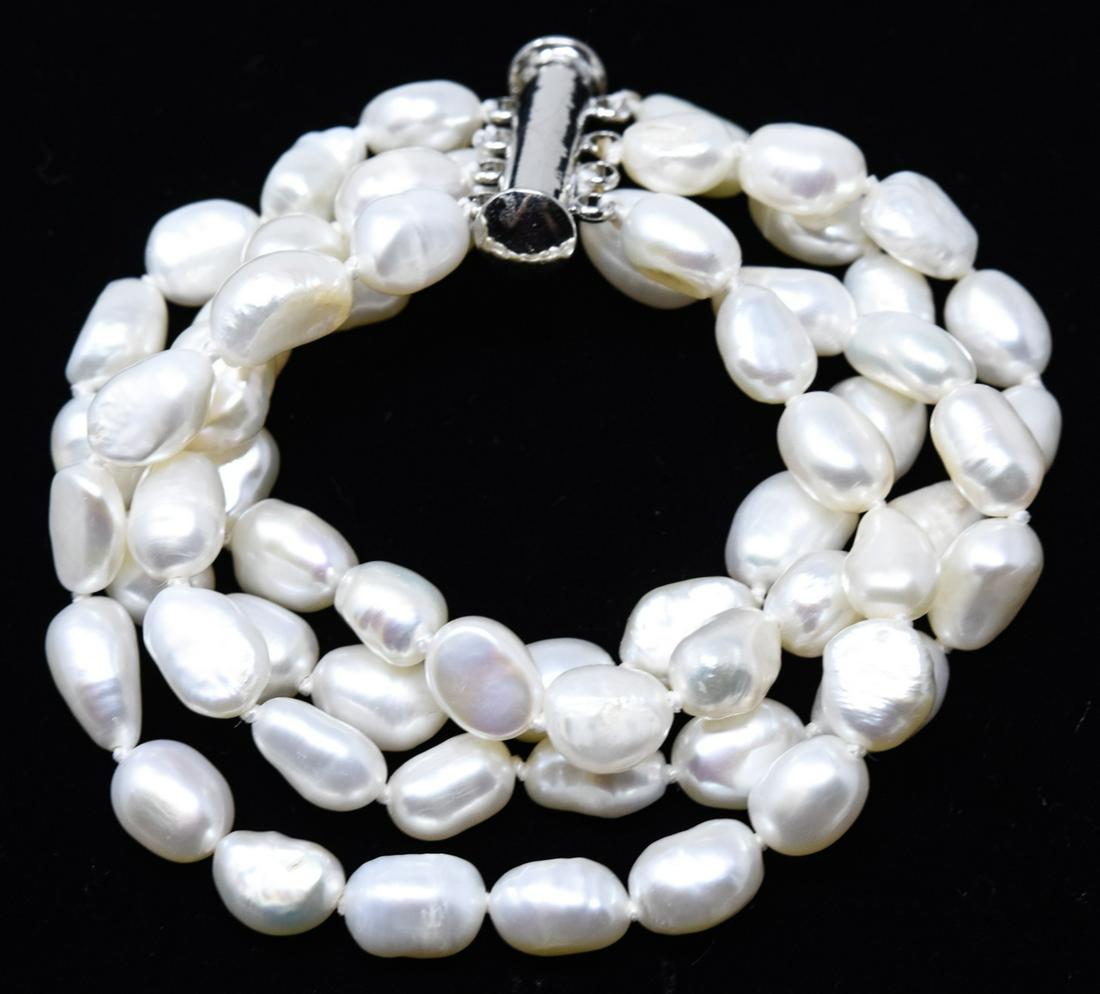 Four Strand Hand Knotted Baroque Pearl Bracelet (1 of 7)