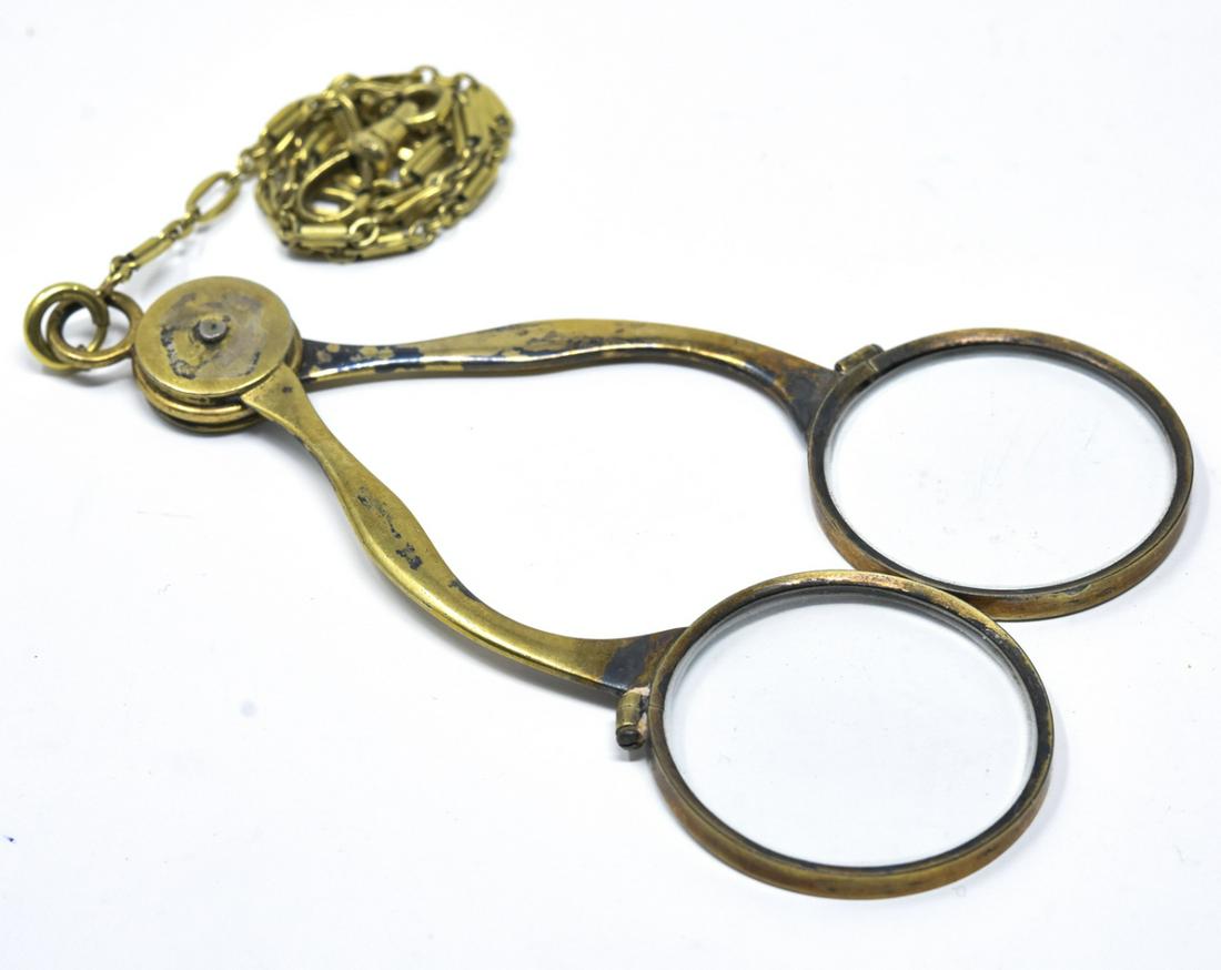 Unusual 19th C French Vermeil Sterling Lorgnette (1 of 5)