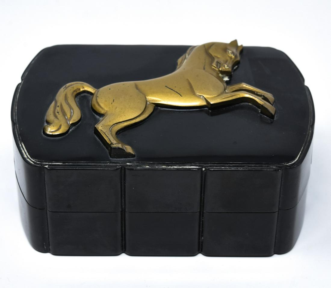 Art Deco Bakelite Horse Motif Table Box (1 of 7)