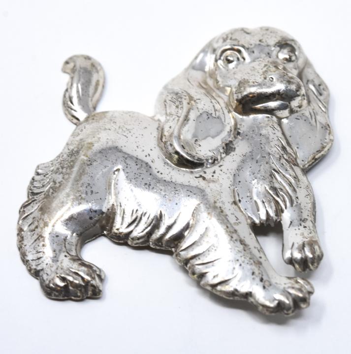 Sterling Silver Spaniel Dog Pin / Brooch (1 of 4)