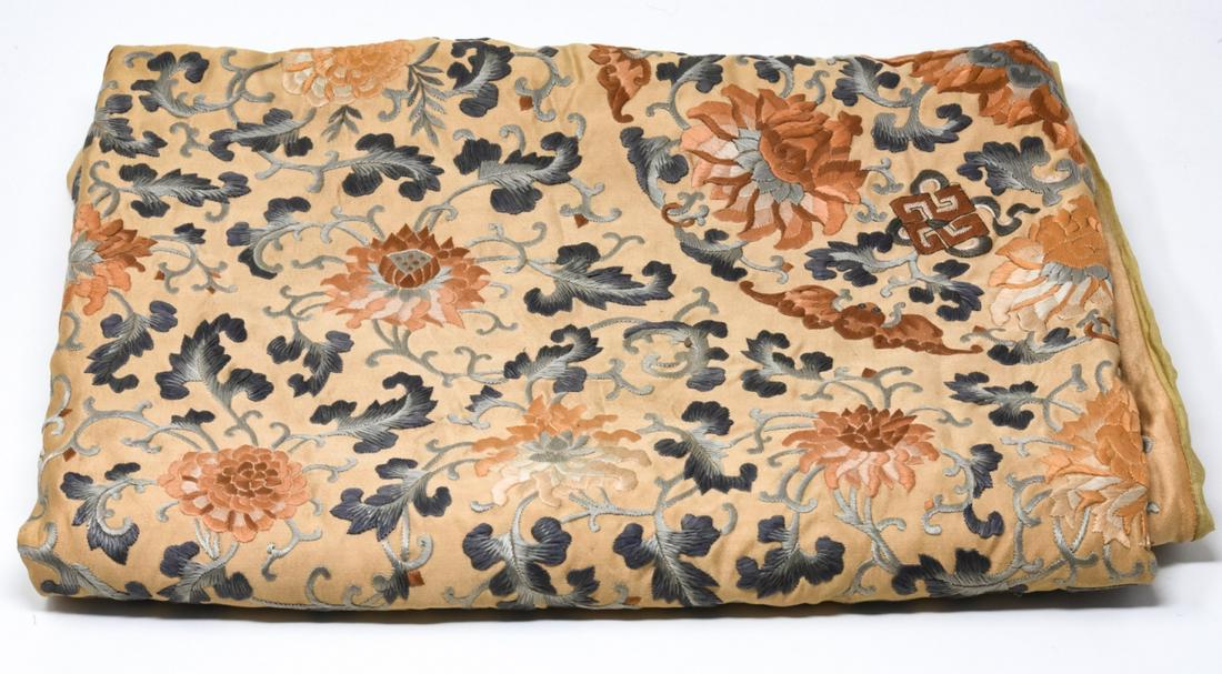 Chinese Pink Silk Heavily Embroidered Textile (1 of 6)