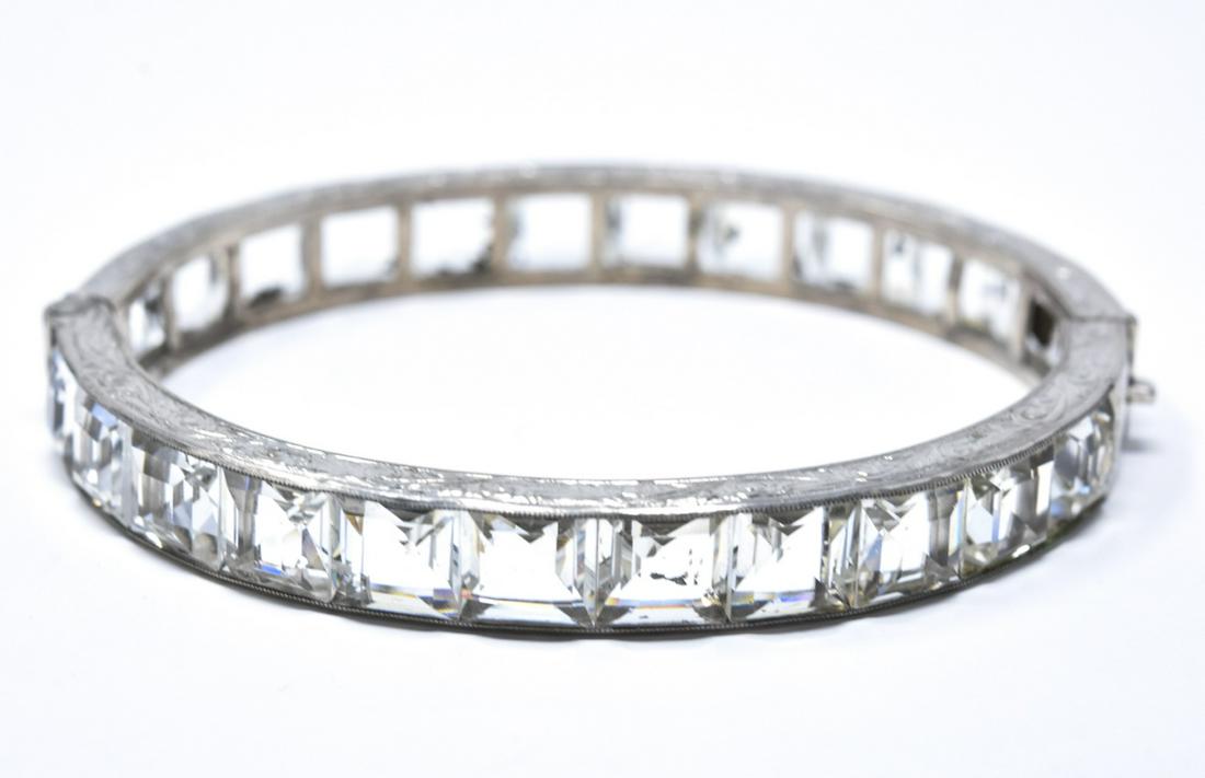 Antique Sterling Silver Channel Set Paste Bracelet (1 of 5)