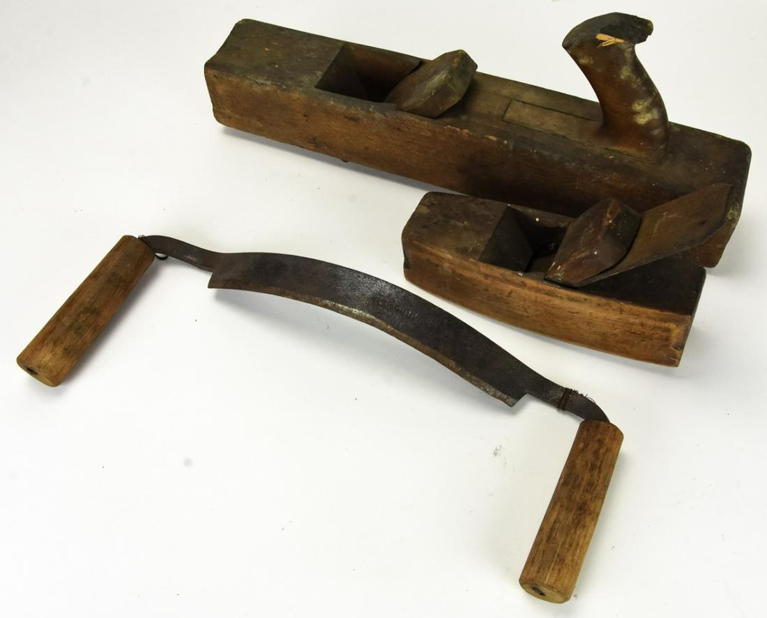 3 Antique Primitive Wood Block Hand Planers (1 of 7)