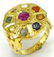 Estate Diamond, Natural Emerald, Ruby, Pearl Ring
