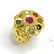 Estate Diamond, Natural Emerald, Ruby, Pearl Ring - 3