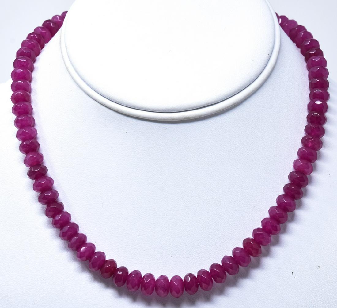14kt Yellow Gold & 150 Carat Ruby Bead Necklace (1 of 6)