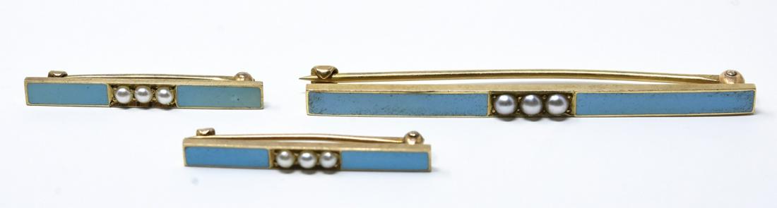 Antique 14k Enamel & Pearl Lingerie Pins (1 of 7)