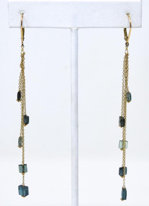 Estate Tourmaline & 14k Gold Drop Earrings (1 of 9)