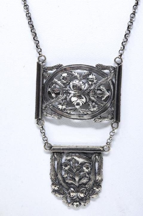 Antique Sterling Silver Panel Necklace (1 of 7)