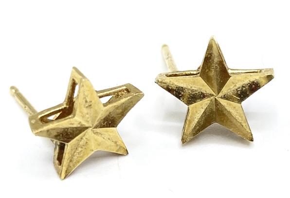 Vintage Designer 14k Gold Star Stud Earrings (1 of 3)