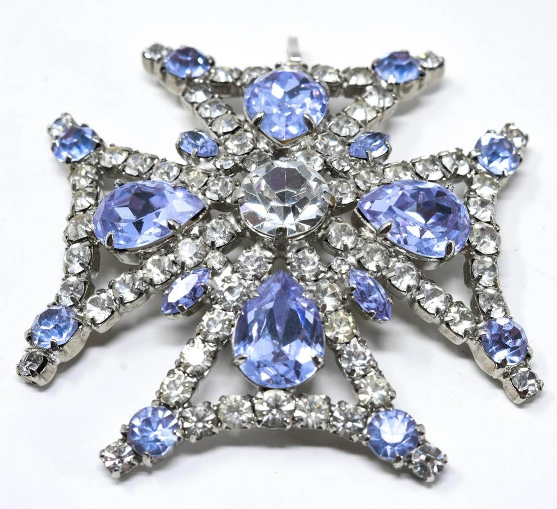 Large Vintage Aqua Paste Maltese Cross Pendant (1 of 6)