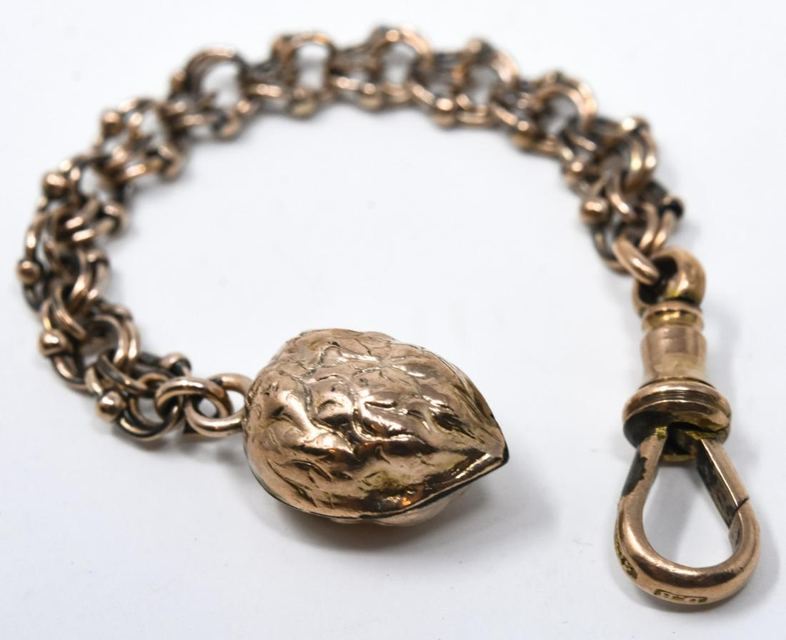NSS C 1910 Antique 9kt Rose Gold Acorn Fob (1 of 6)