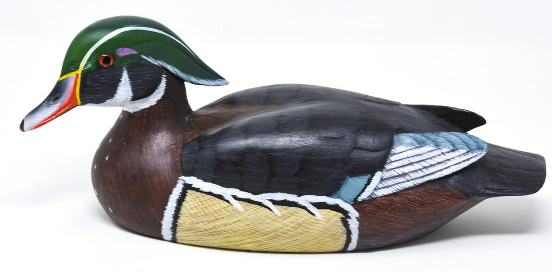 Hand Made & Painted Duck Decoy Statue (1 of 6)