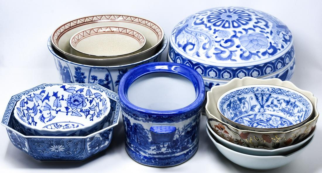 Large Collection of Asian Blue White Porcelainware (1 of 7)