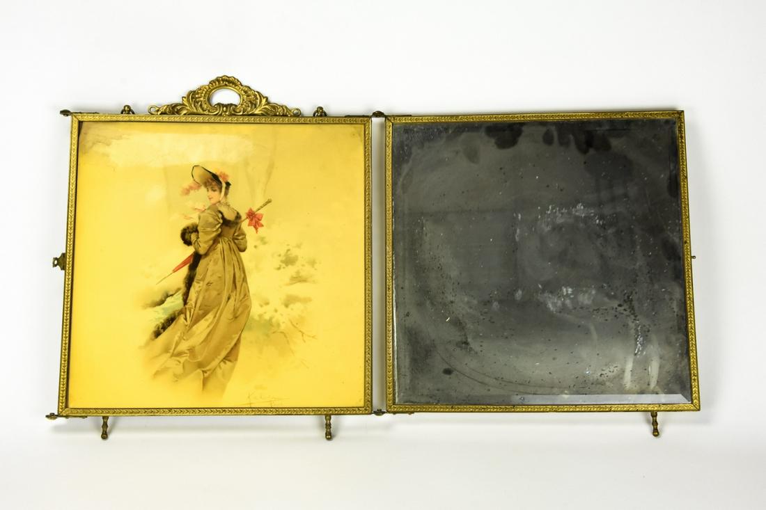Early 20th C Three Panel Collapsible Vanity Mirror (1 of 6)