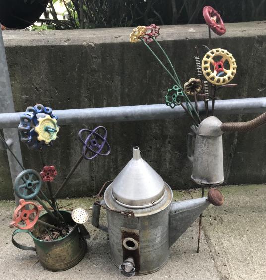 3 Artisan Made Upcycled Oil Can Garden Ornaments (1 of 4)