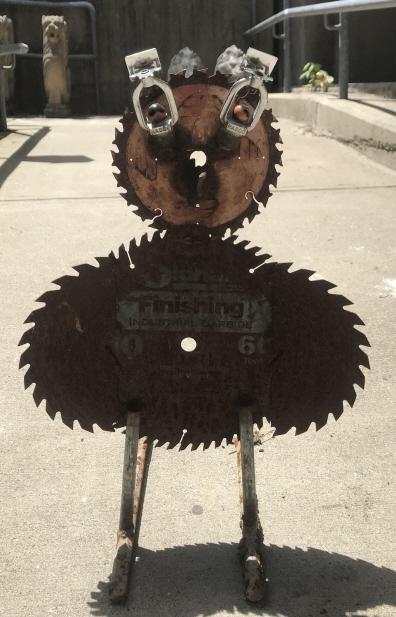 Artisan Made Whimsical Found Object Owl Statue (1 of 4)