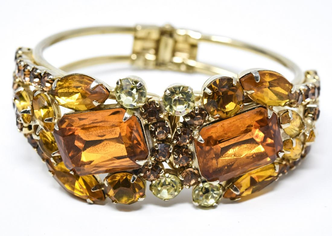 Vintage Costume Rhinestone Clamper Bracelet (1 of 5)