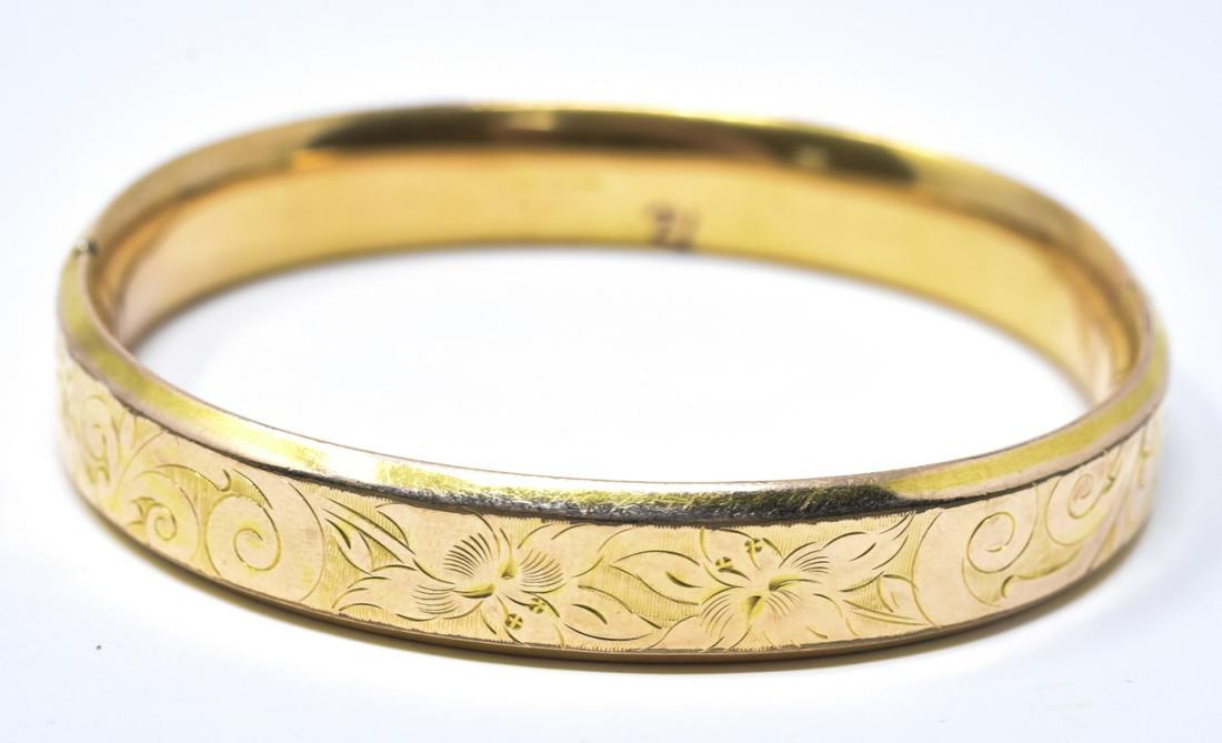 Vintage Gold Filled Floral Motif Bangle Bracelet (1 of 7)