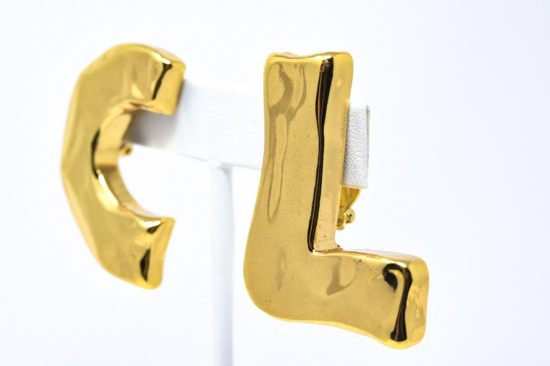Vintage Gilt Christian Lacroix Initial Earrings (1 of 5)