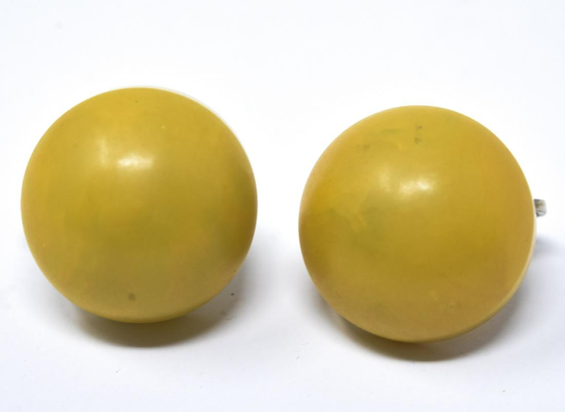 Pair Vintage Bakelite Butterscotch Amber Earrings (1 of 4)
