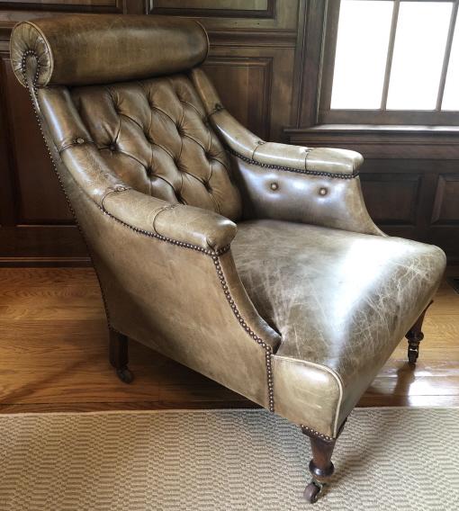 Chesterfield Tufted Leather High Back  Arm Chair (1 of 5)