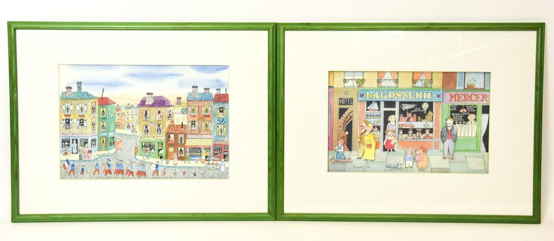 Pair Contemporary Enhanced Prints of Paris Streets (1 of 8)