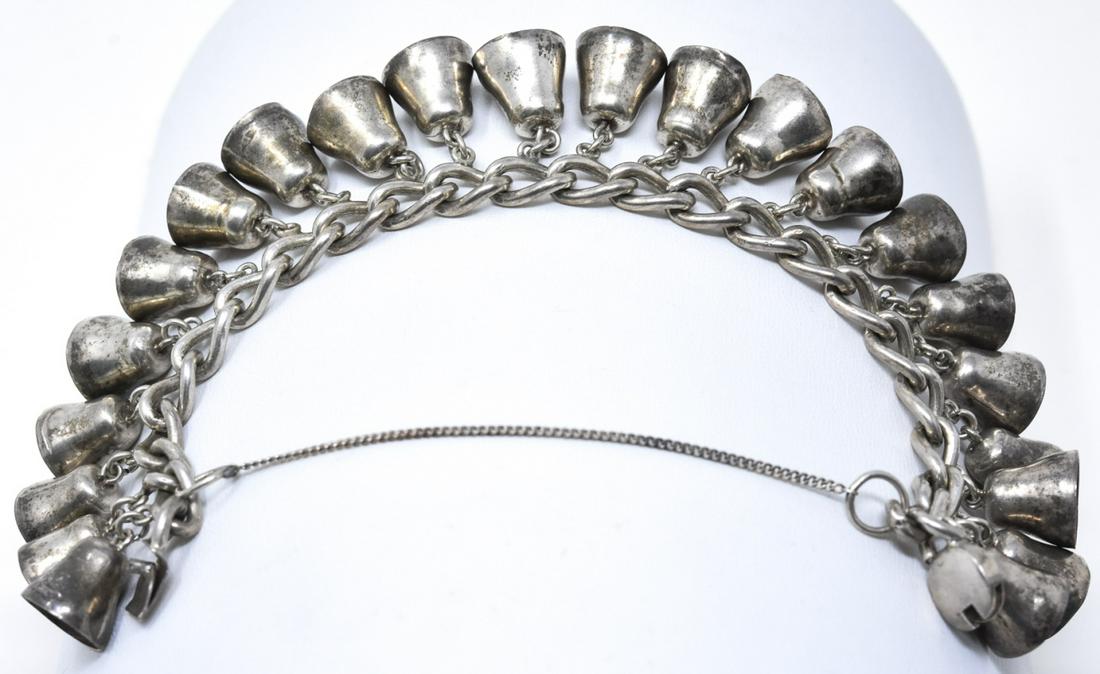 KCS C 1940s Silver Jingle Bells Charm Bracelet (1 of 7)