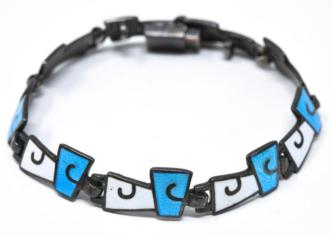 KIA Taxco Mexico Sterling & Enamel Bracelet (1 of 6)