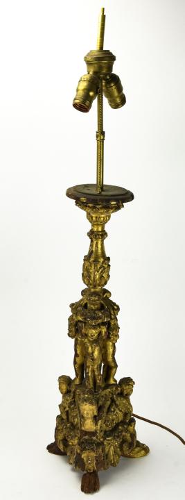 Antique Neoclassical Gilt & Gesso Table Lamp (1 of 7)