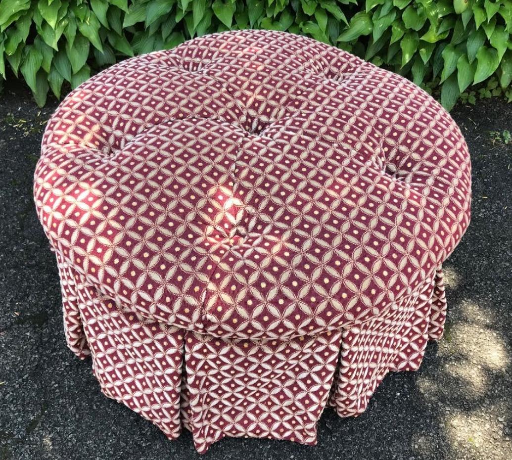 Hancock & Moore Custom Upholstered Round Ottoman (1 of 4)