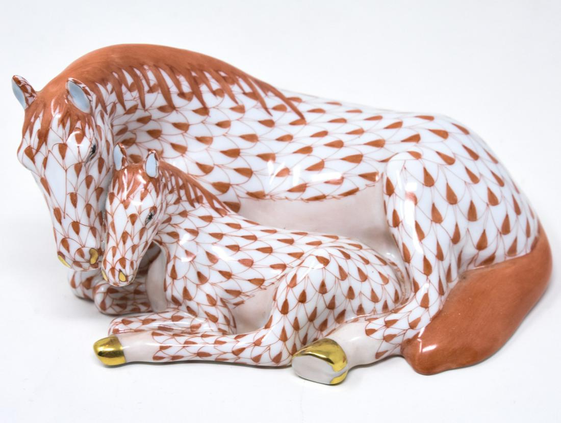 Herend Hungary Porcelain Mother & Child Horse Statue (1 of 7)