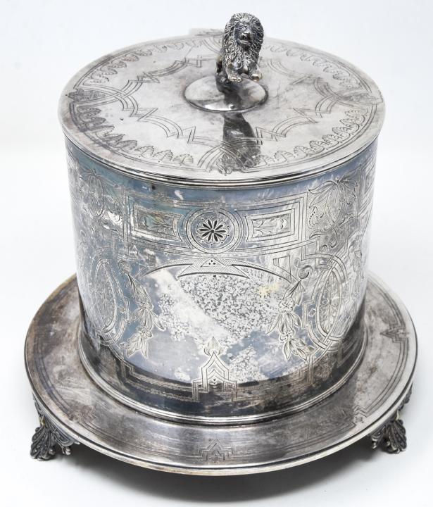 Antique Silver Plate Tea Caddy or Biscuit Jar (1 of 7)
