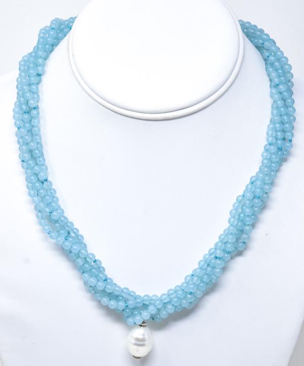 Hand Knotted Blue Topaz Multi Strand Necklace (1 of 5)