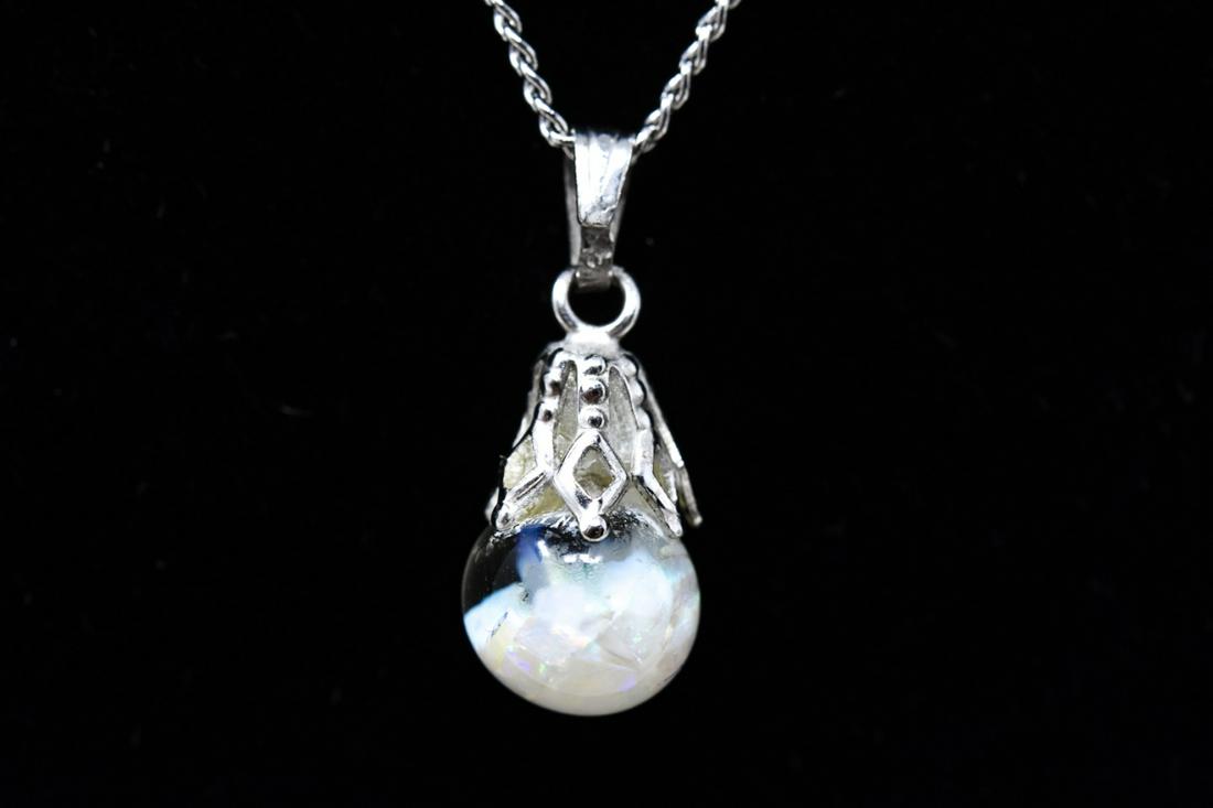 Vintage Sterling Silver & Floating Opal Necklace (1 of 8)
