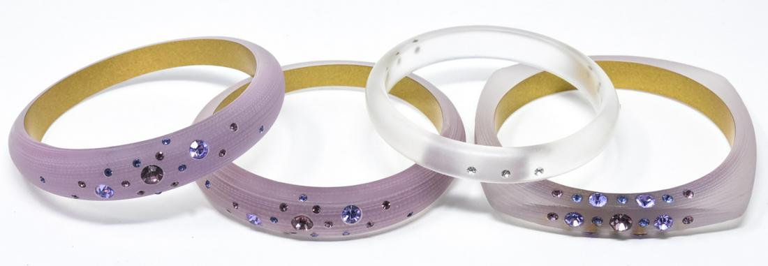 4 Alexis Bittar Style Lucite & Crystal Bracelets (1 of 9)