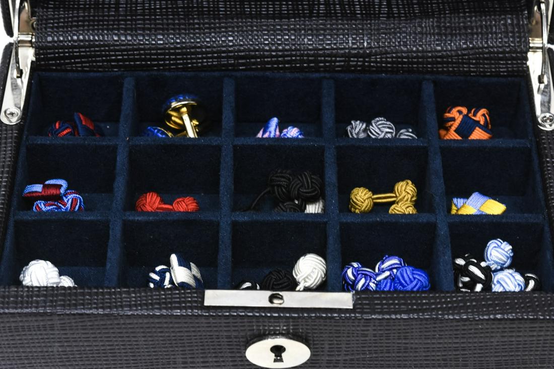 Lot Men's Silk Knot Cufflinks Neiman Marcus Box (1 of 11)